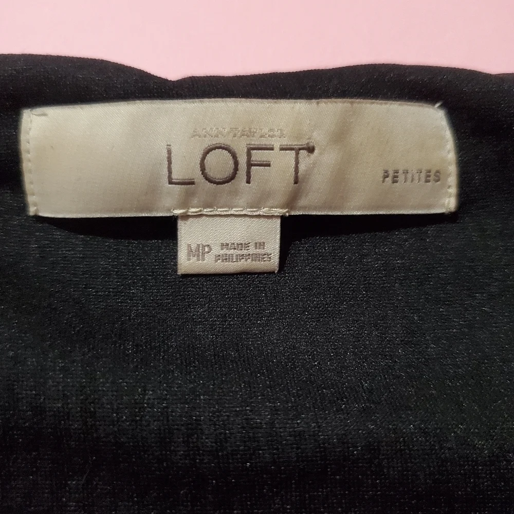 Loft Line Print Design Pattern Knit Black and White Professional Work Sleevless - Picture 6 of 7